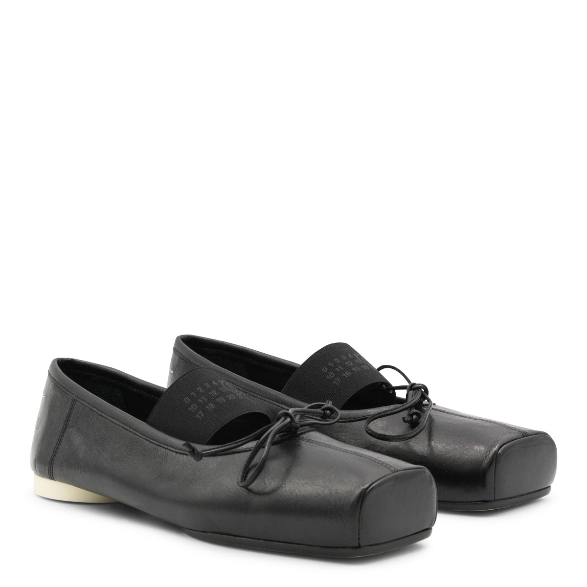 Black Leather Flats