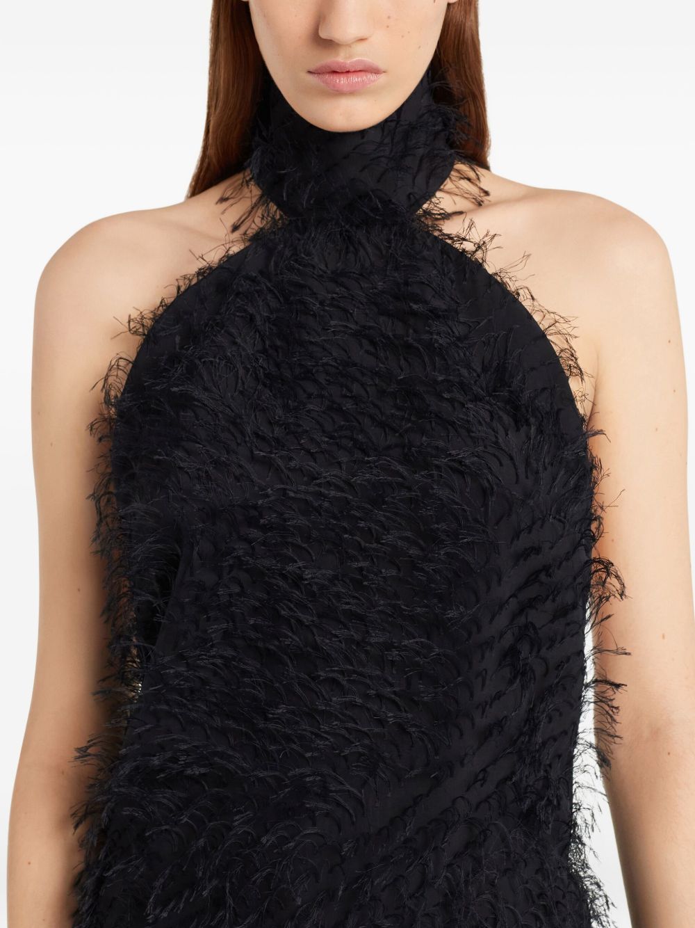 Fringed Black Mini Dress