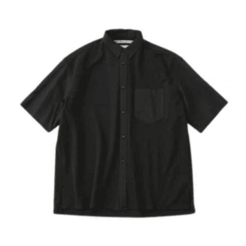Classic Black Short-Sleeved Shirt with Button-Down Front