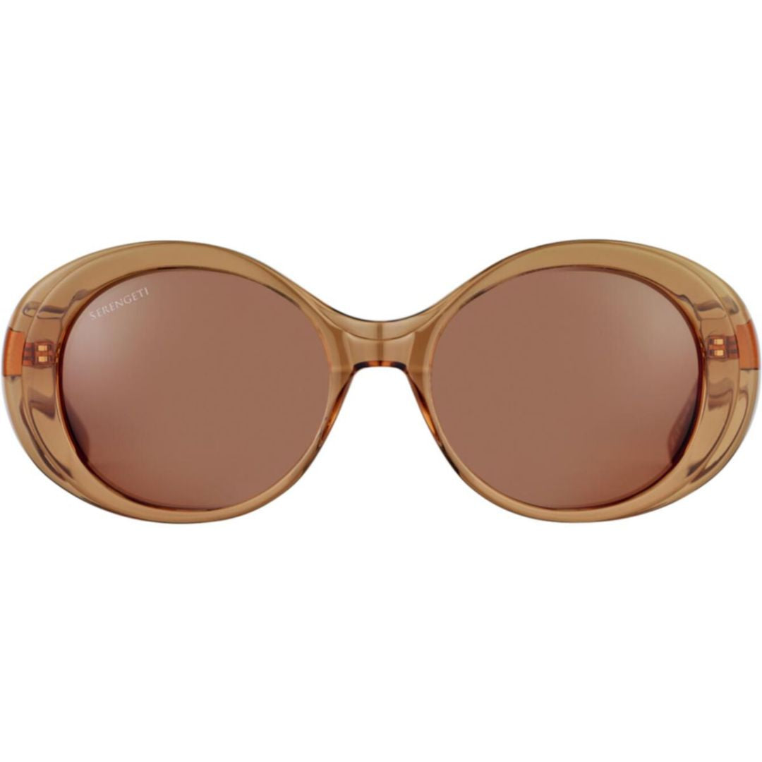 Bacall Translucent Brown Oversized Sunglasses with Rounded Lenses