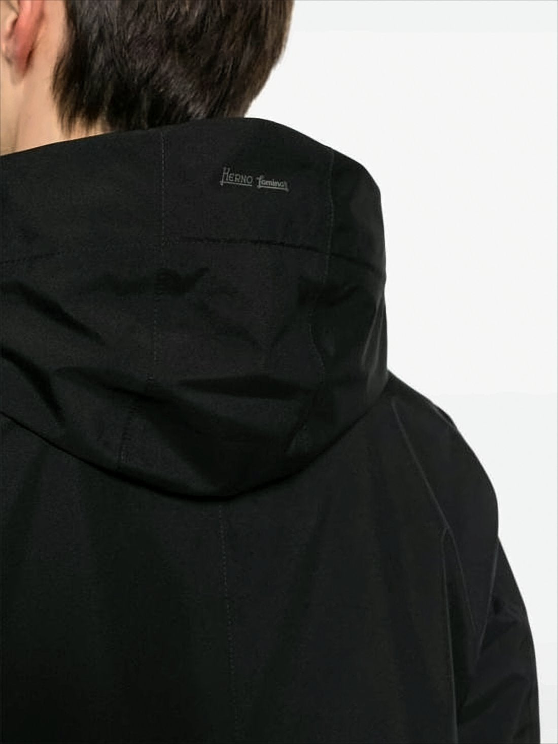 Minimalist Black Jacket with Full Zip Closure