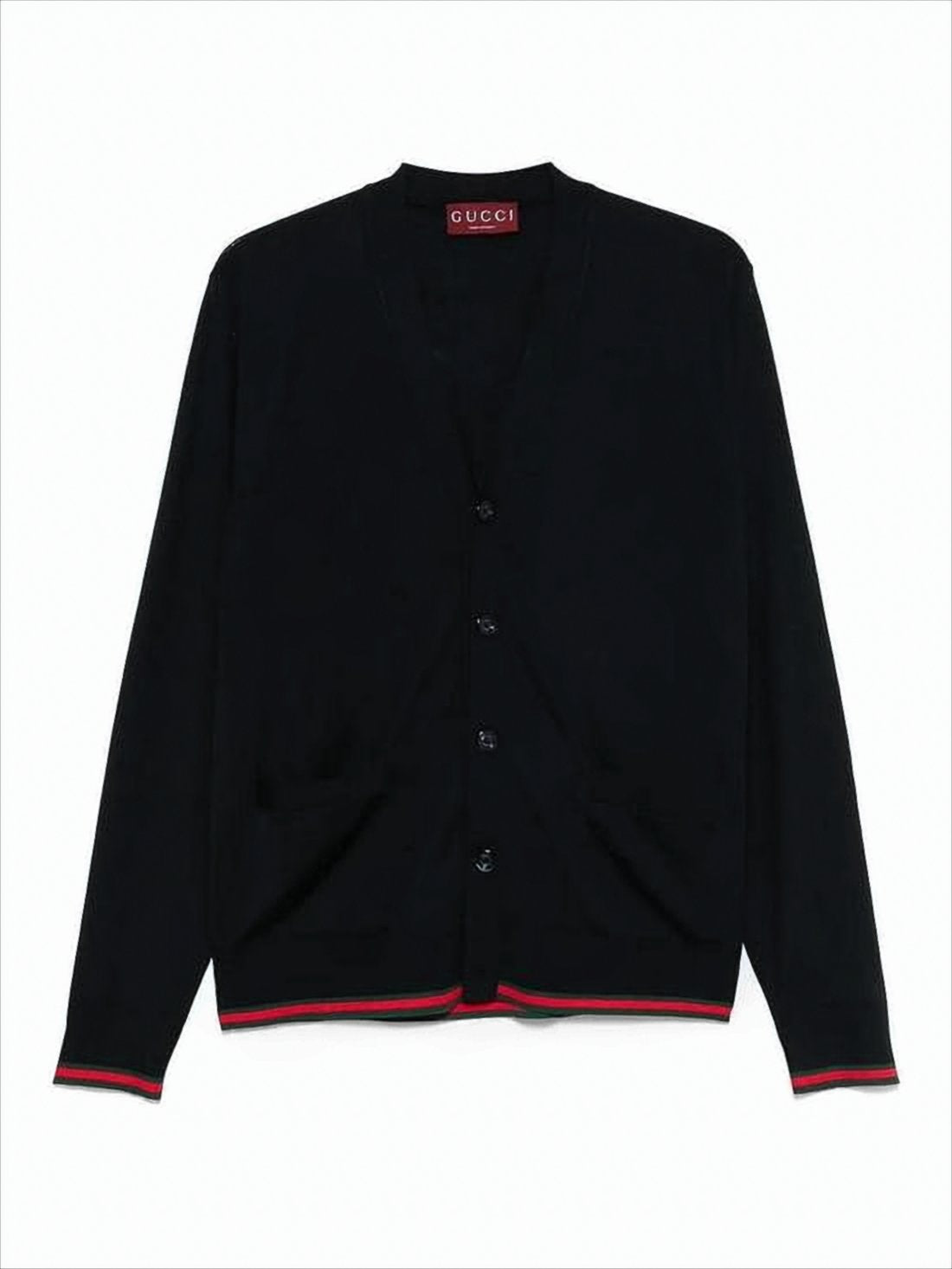 Wool Cardigan with Deep V-Neck