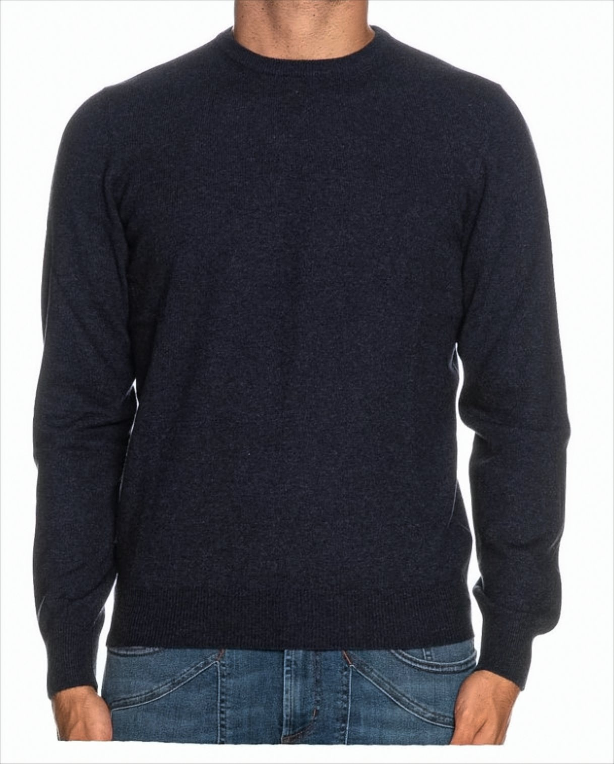 Ribbed Crewneck Sweater With Timeless Fitted Silhouette