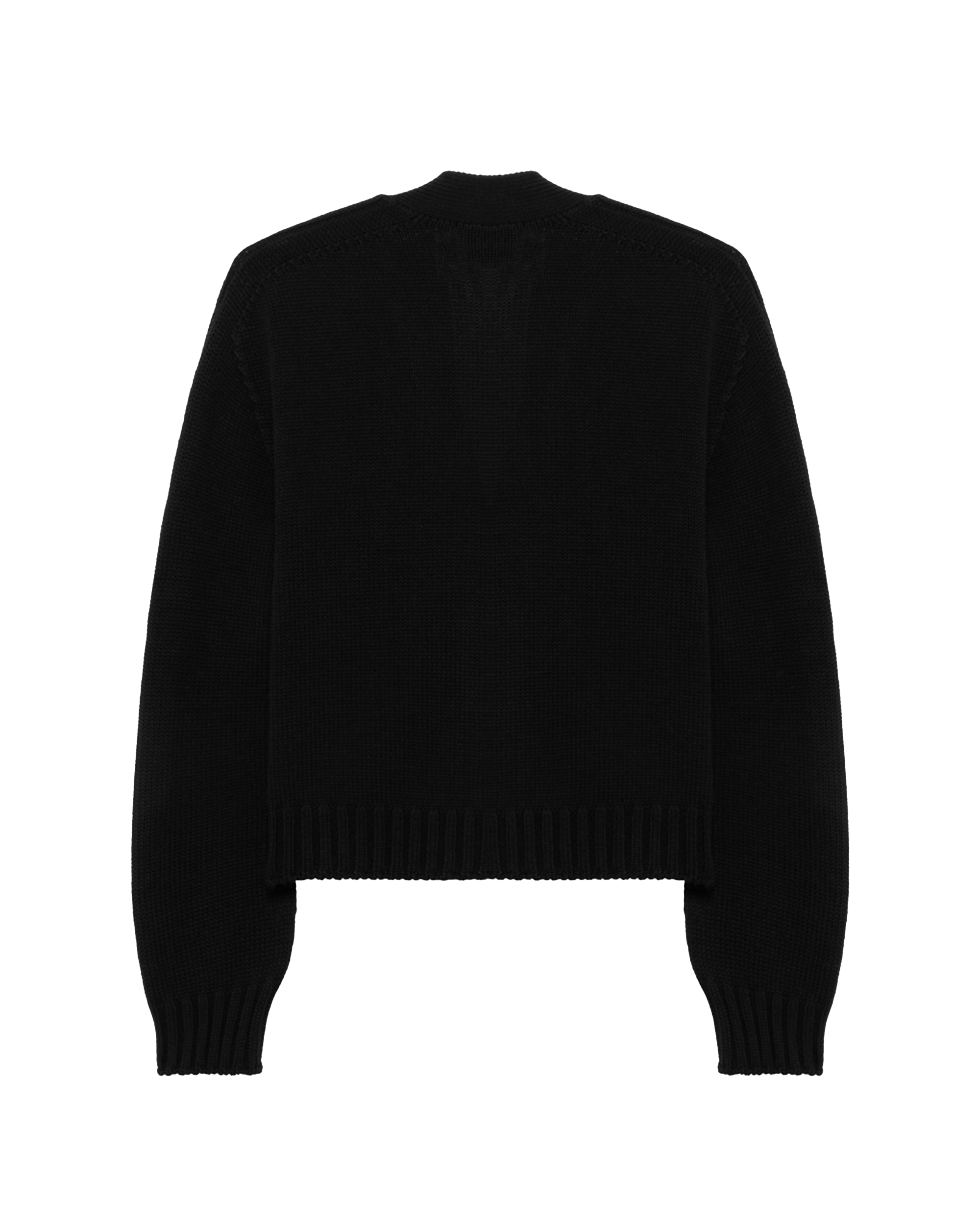 Black Full-Zip Boxy Cardigan