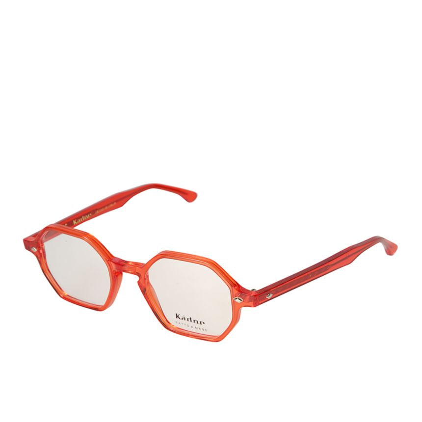 Octagon Translucent Red Octagonal Frame Eyeglasses