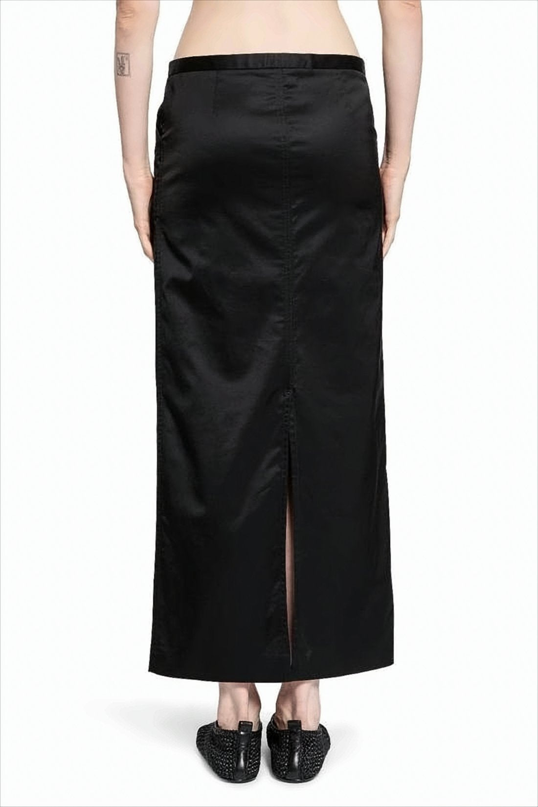 Long Black Skirt with Straight Silhouette