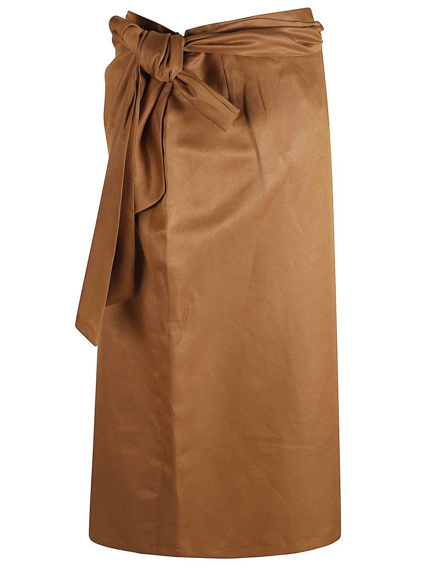 Wrap-Style Skirt With Tied Waist