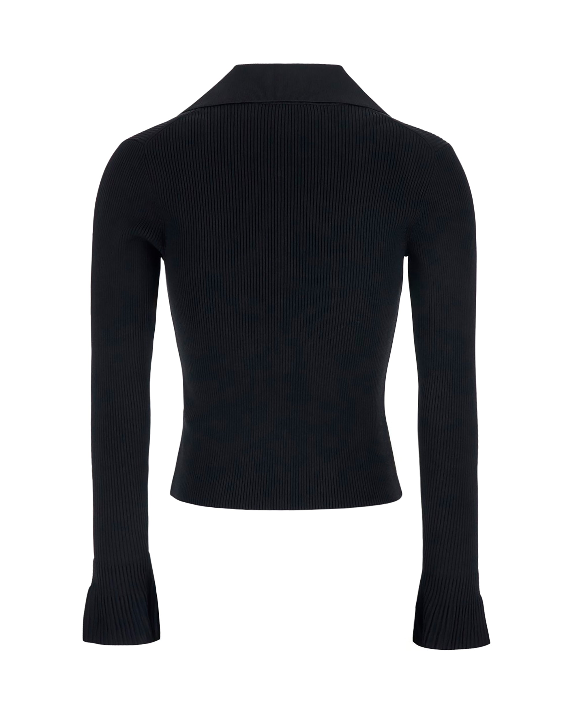 Fitted Ribbed Knit Cardigan with Bold Front Cutouts