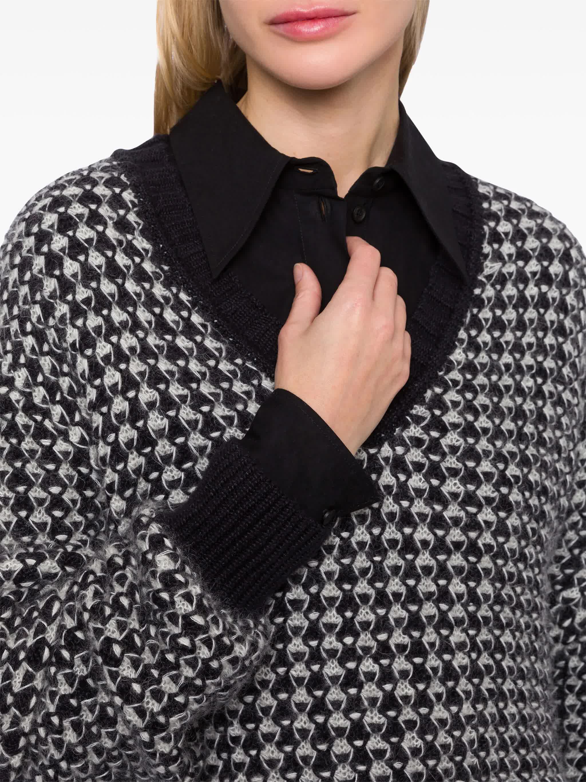 Neutral Oversized Mohair Blend Sweater