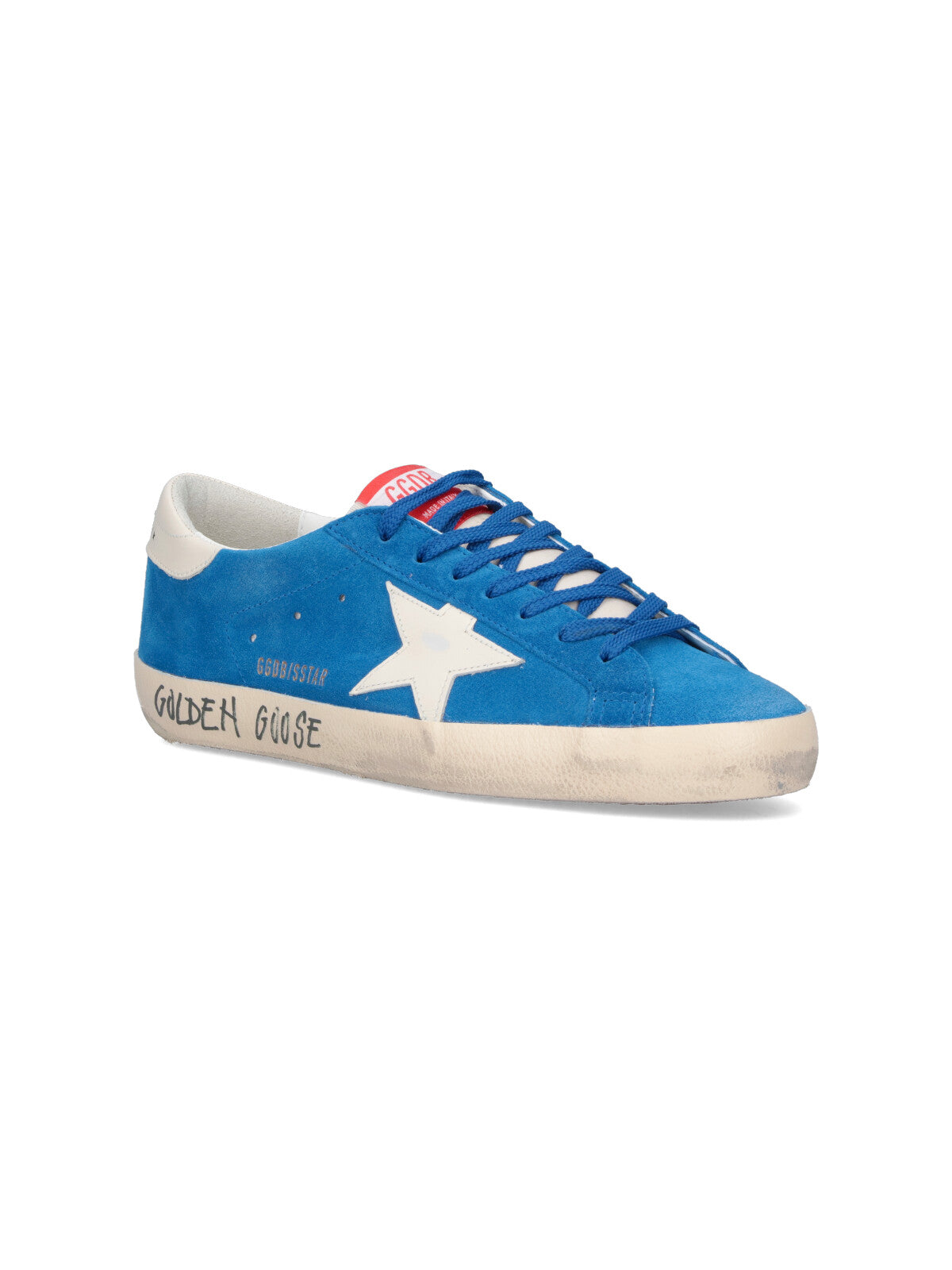 Blue Super-Star Worn Suede Low-Top Sneakers