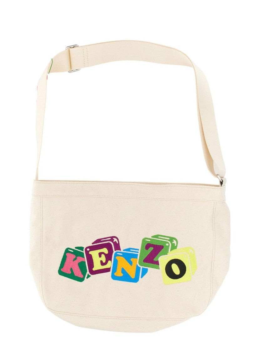 Shoulder Bag With Playful Embroidery Design