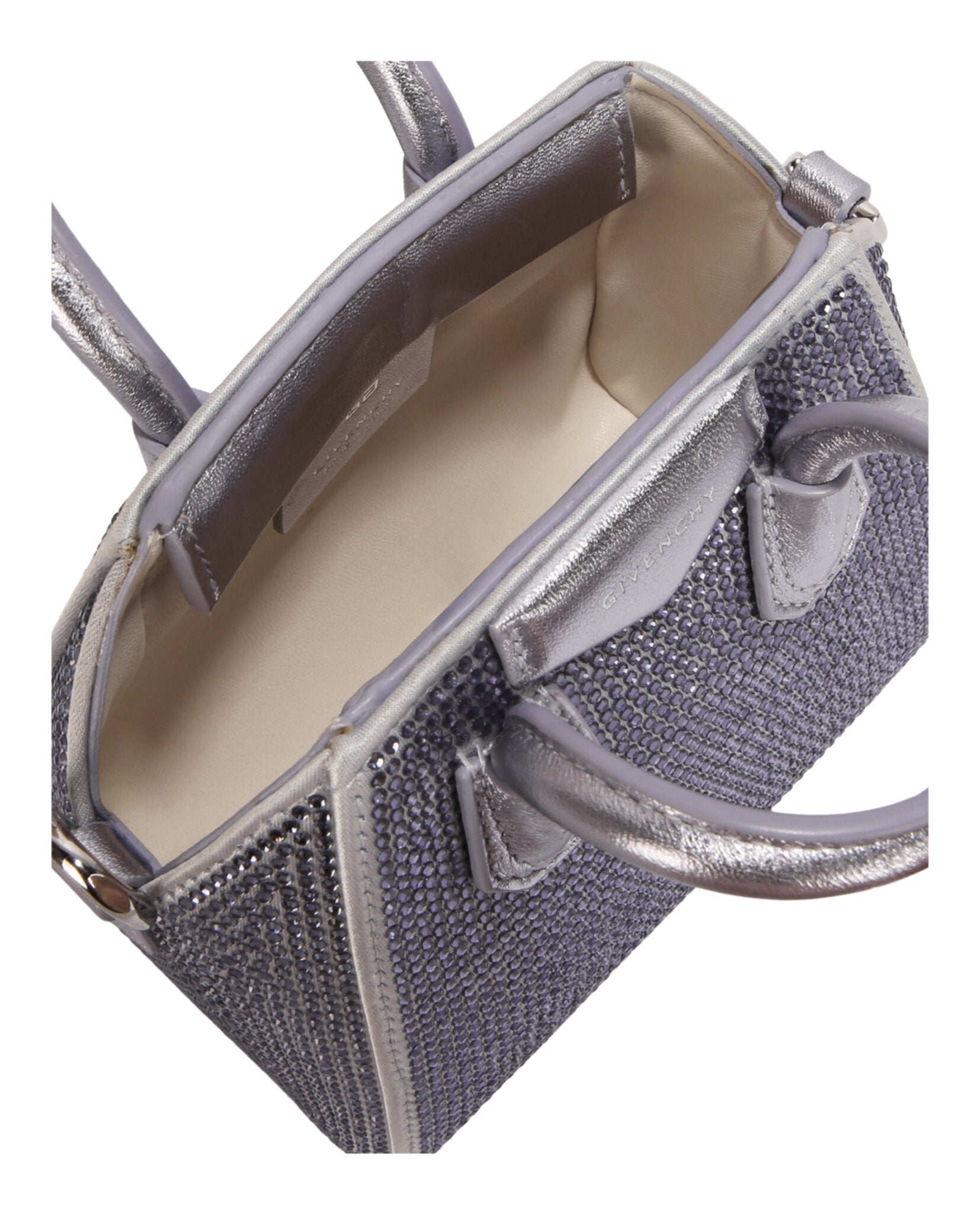 Micro Anitgona Bag In Satin With Strass