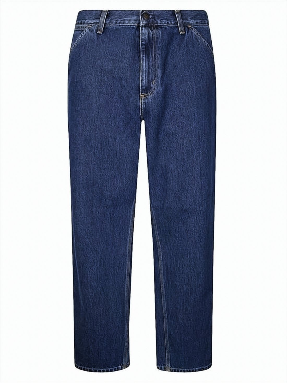 Straight-Leg Denim Pants with Contrast Stitching