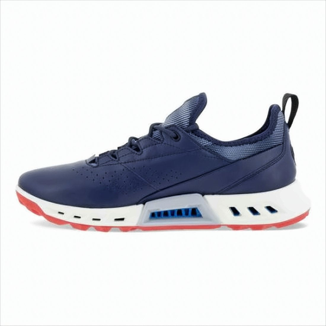Perforated Deep Blue Leather Sneakers