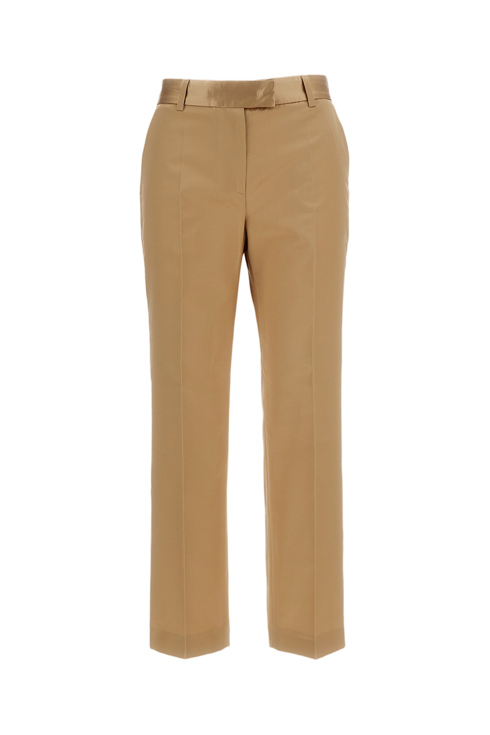 Silk-Cotton Blend Straight-Leg Trousers