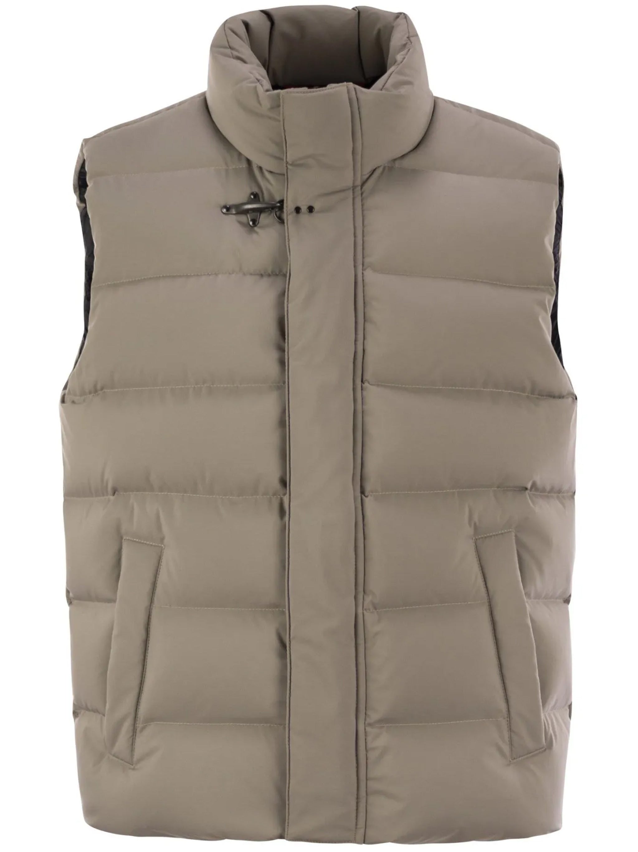 Padded Horizontal Quilting Sleeveless Cotton Vest