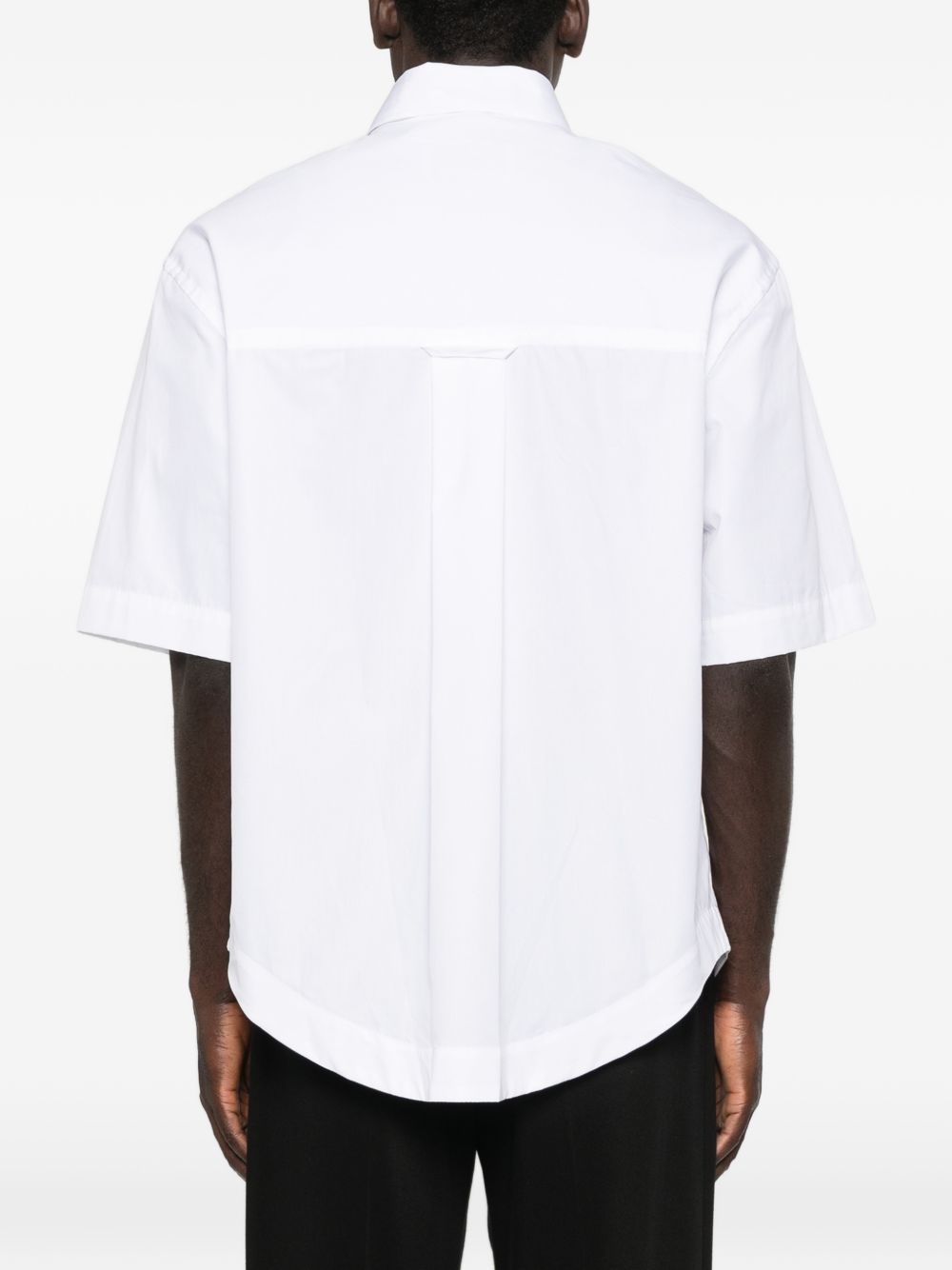 White Chest Pocket Short Sleeve Shirt