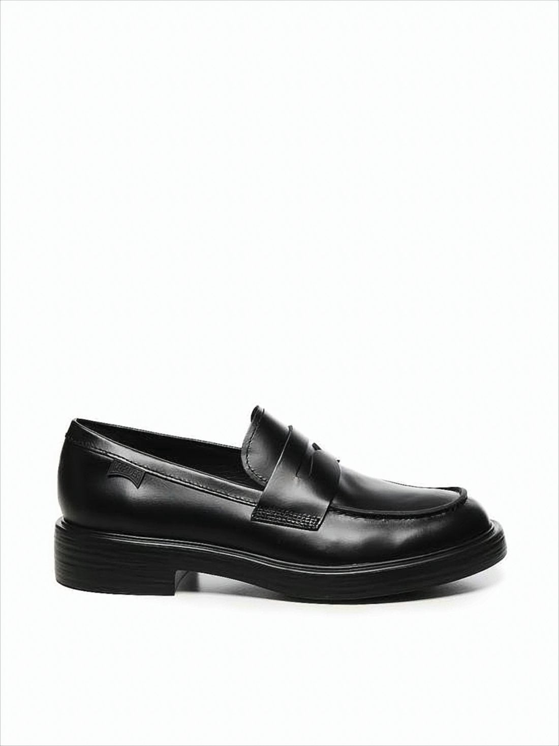 Calf Leather Loafers with Penny Strap Detail