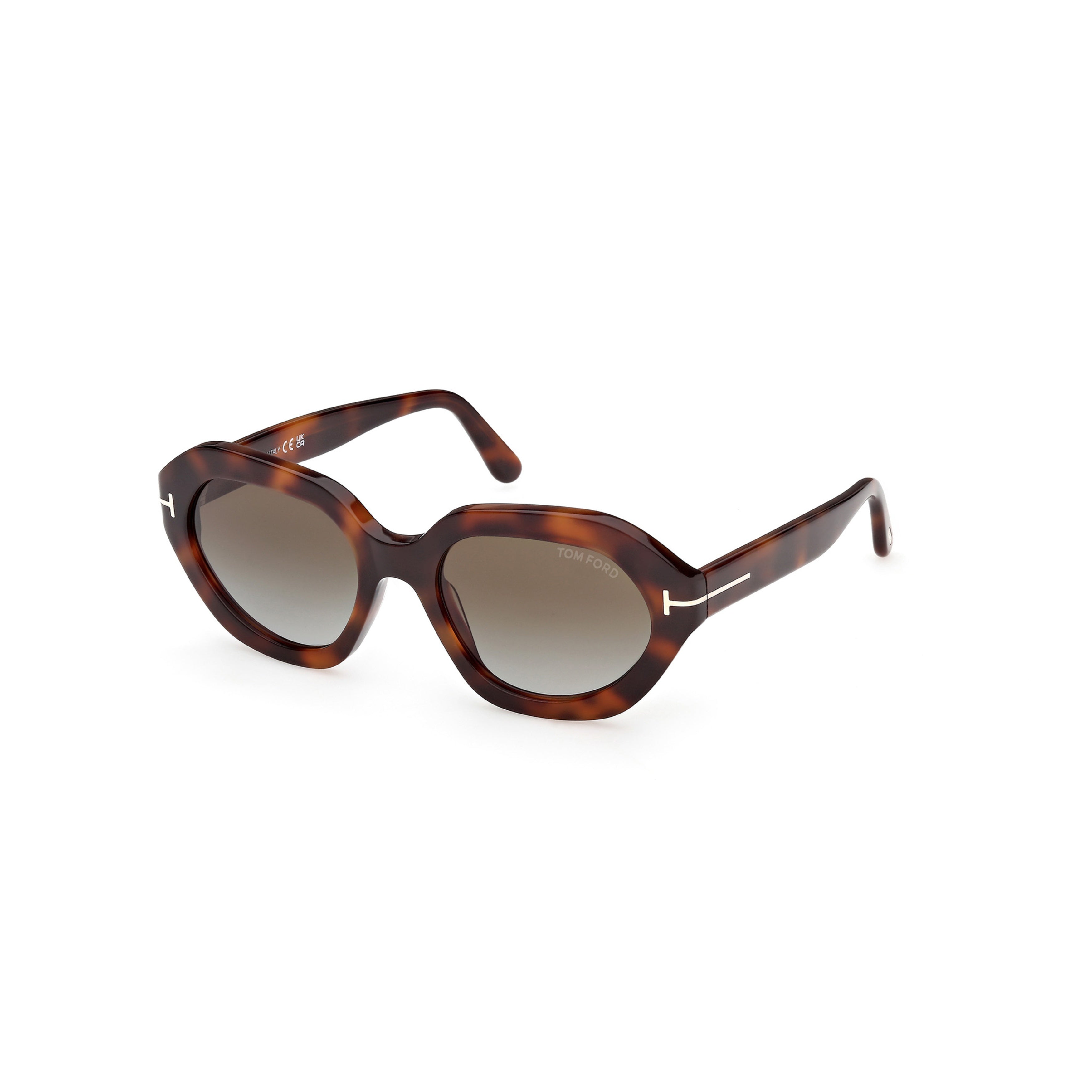 Ft1341 Oversized Rounded Tortoiseshell Sunglasses