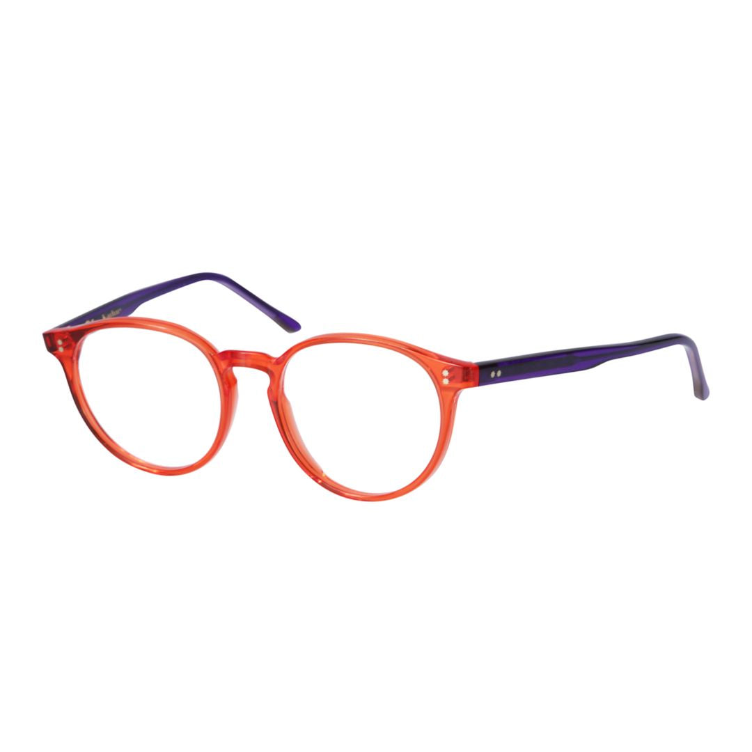 Jonas/N-52 Translucent Orange Round Frame Kador Eyeglasses