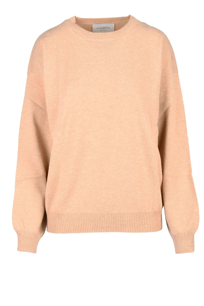 Crew Neck Sweater Wool Beige