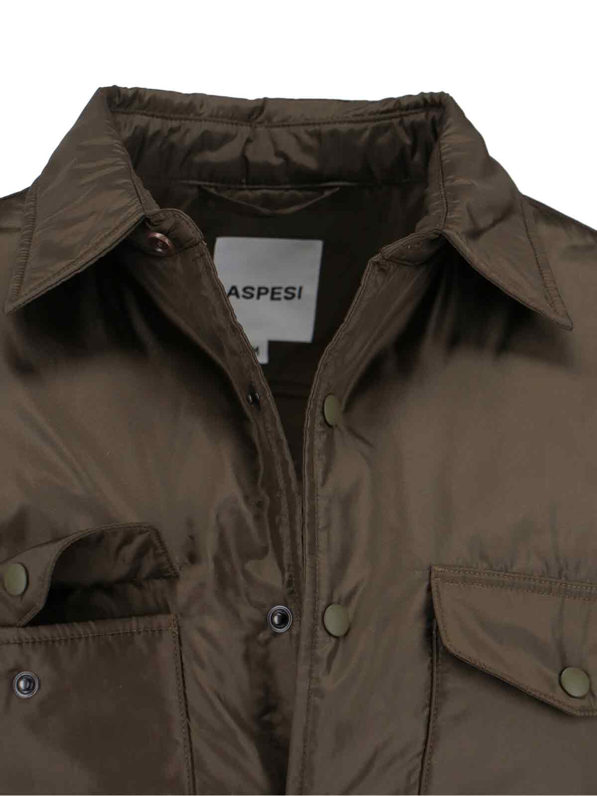 Nylon Shirt Jacket, Green, Classic Collar
