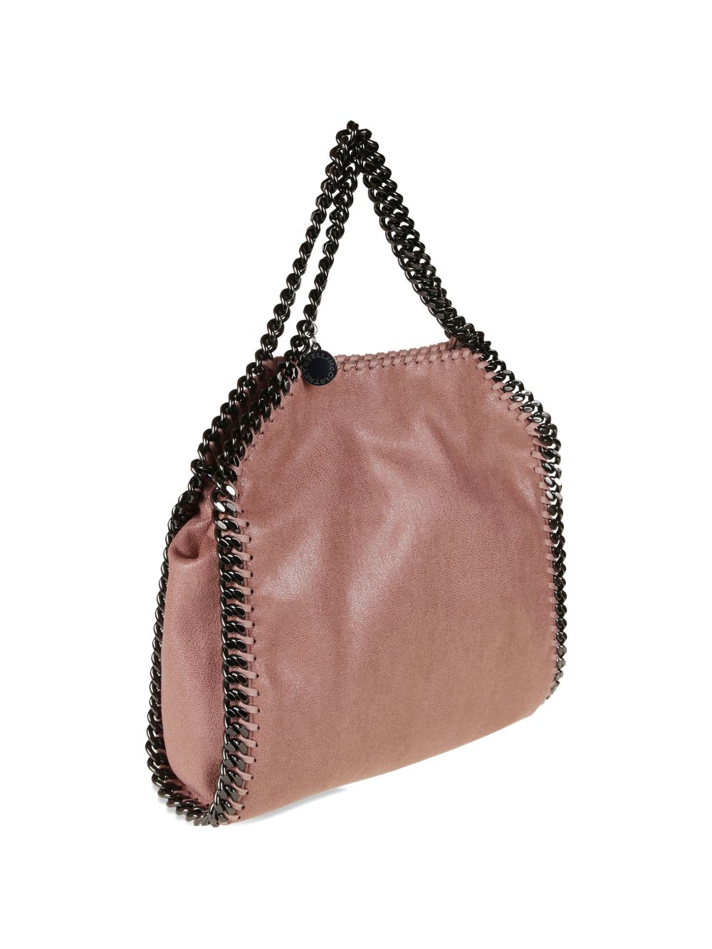 Suede-Finish Handbag with Black Chain Accents