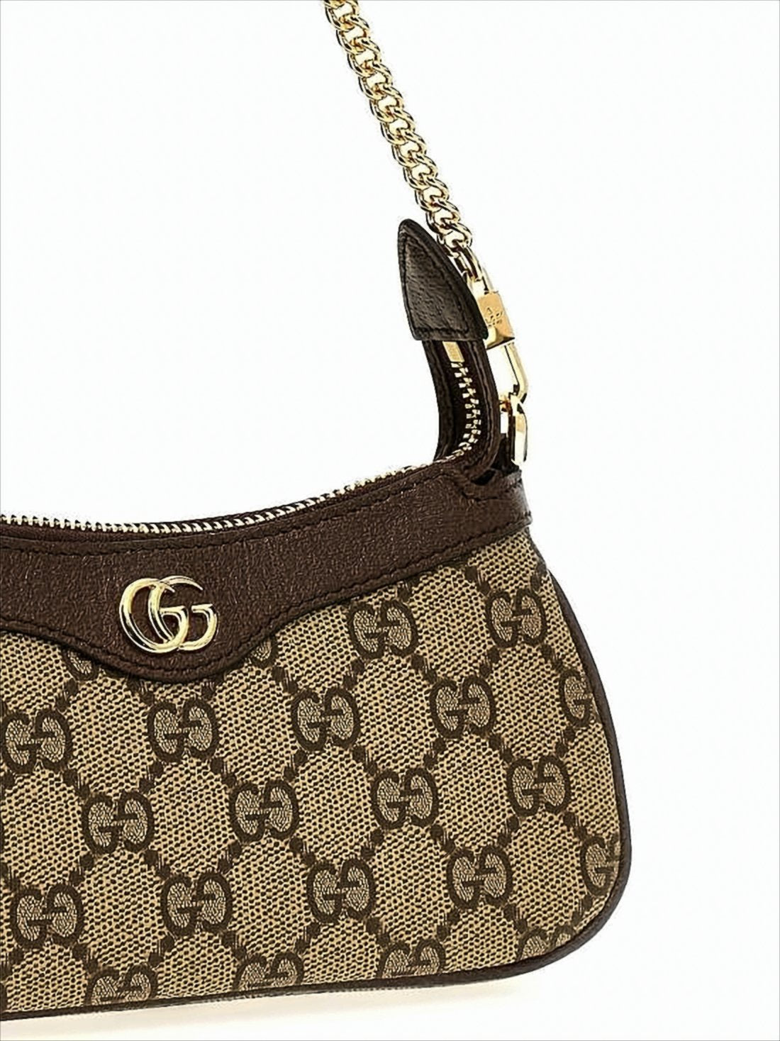 Classic Monogram Canvas Shoulder Bag with Gold-Tone Details