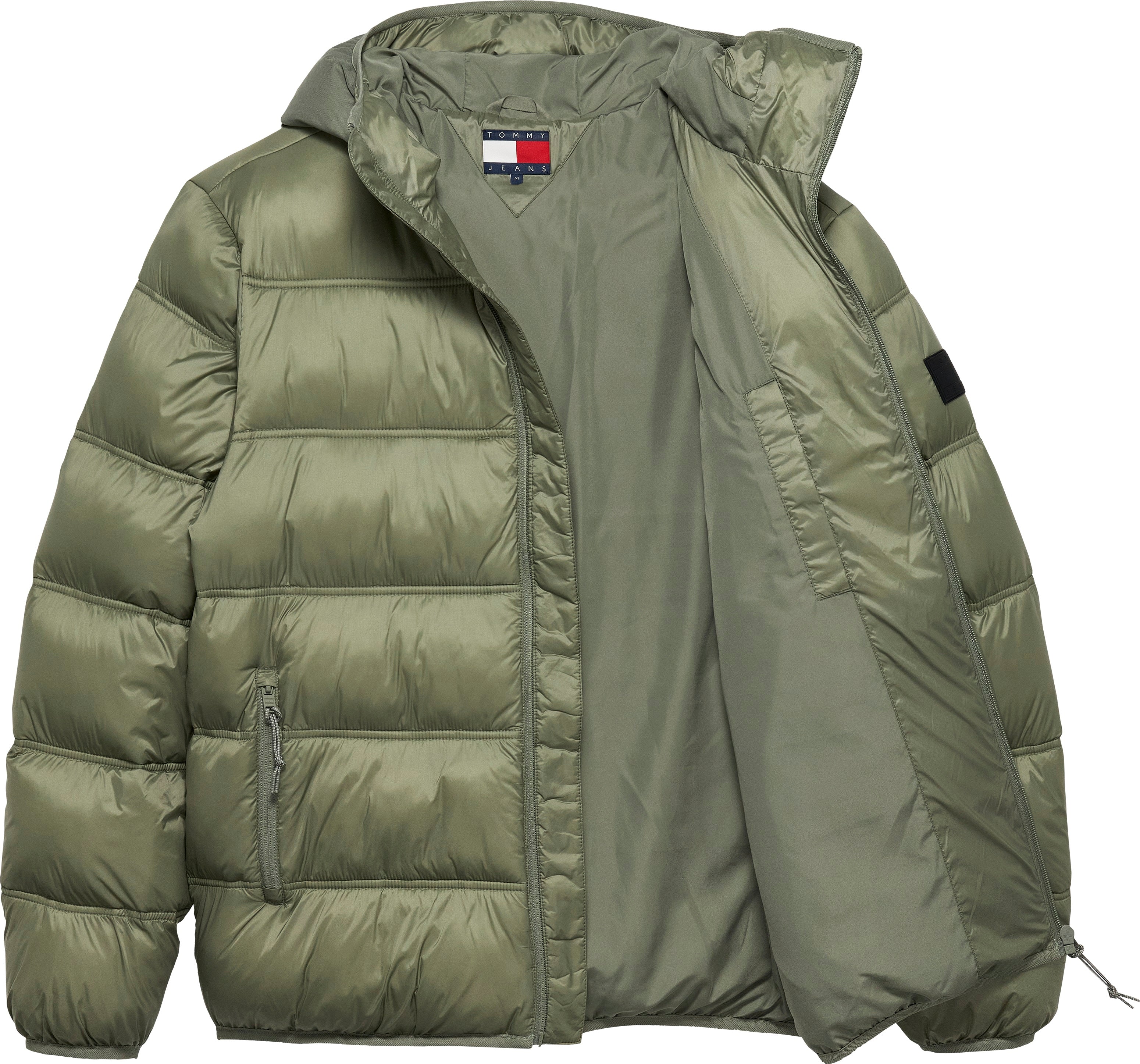 Quilted Green Padded Jacket With Zip Closure
