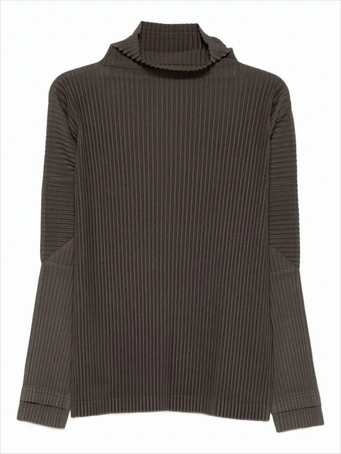 Pleated Turtleneck Top with Minimalist Design