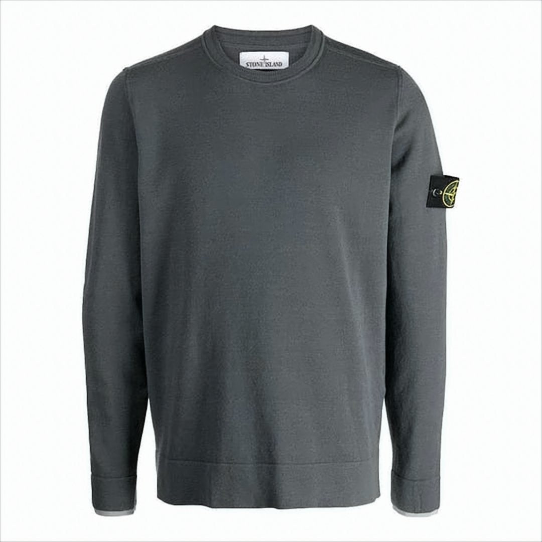 Long Sleeve Dark Grey Knit Sweater