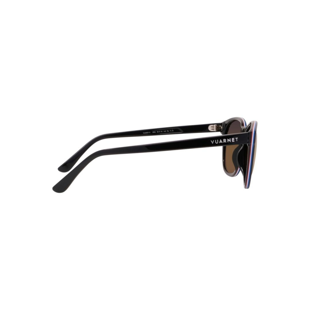 Vu40011i Rounded Frame Acetate Sunglasses with Brown-Tinted Lenses