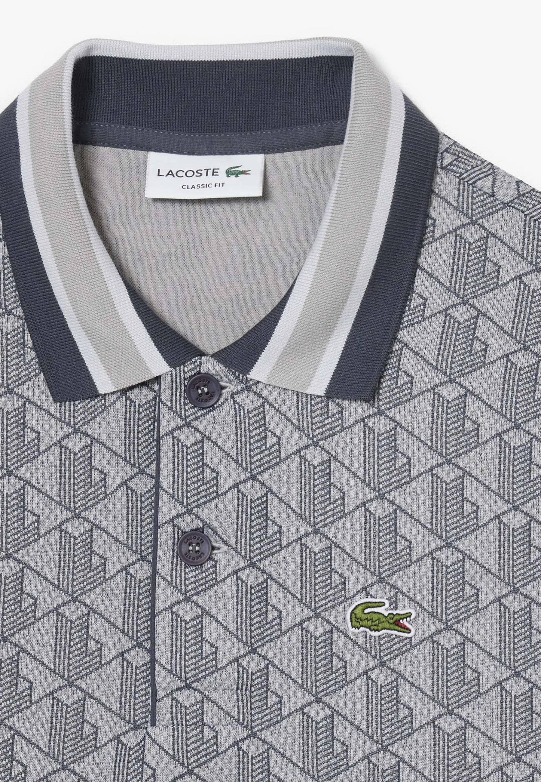 Gray Monogram Jacquard Polo Shirt