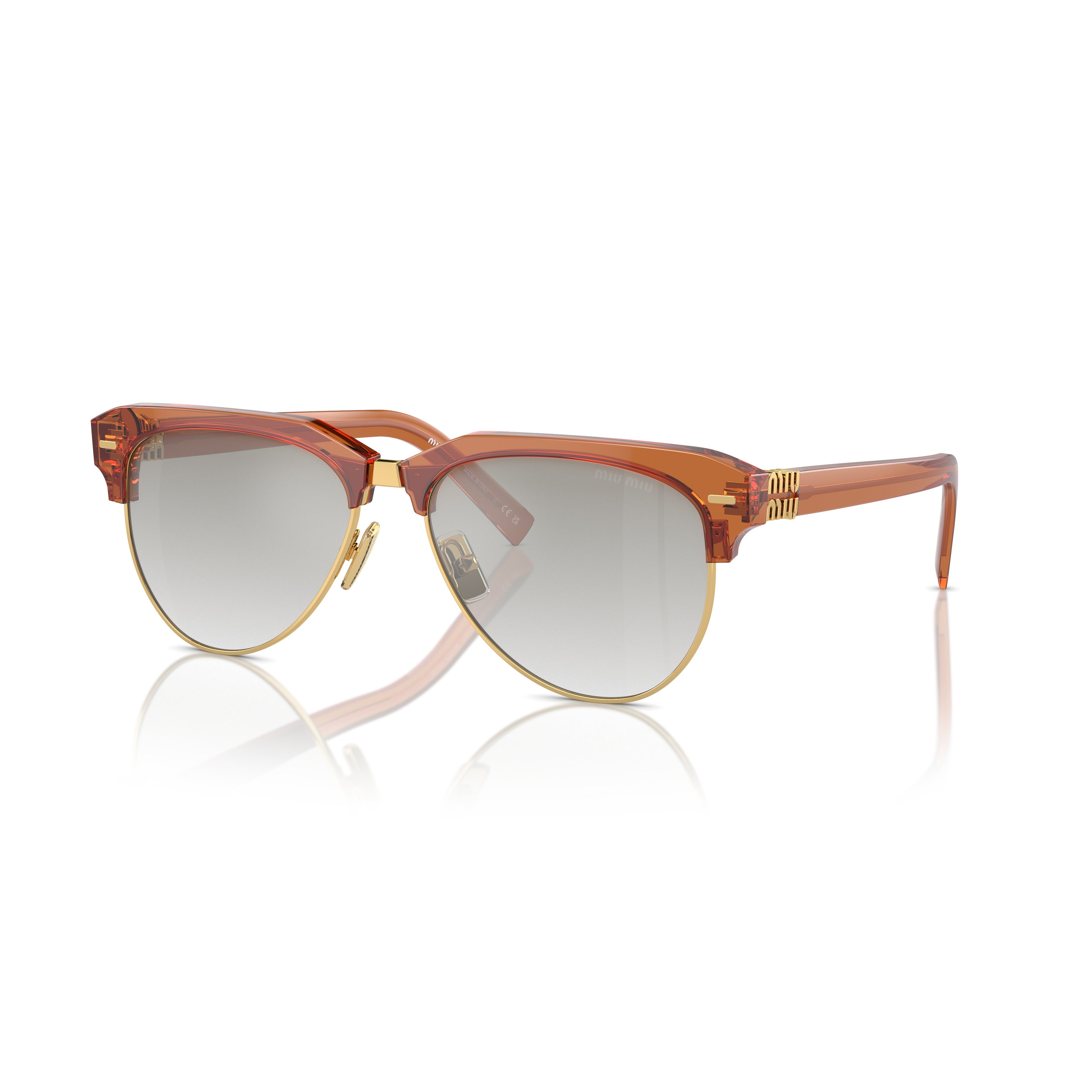 0mu 09zs Translucent Amber Acetate Sunglasses