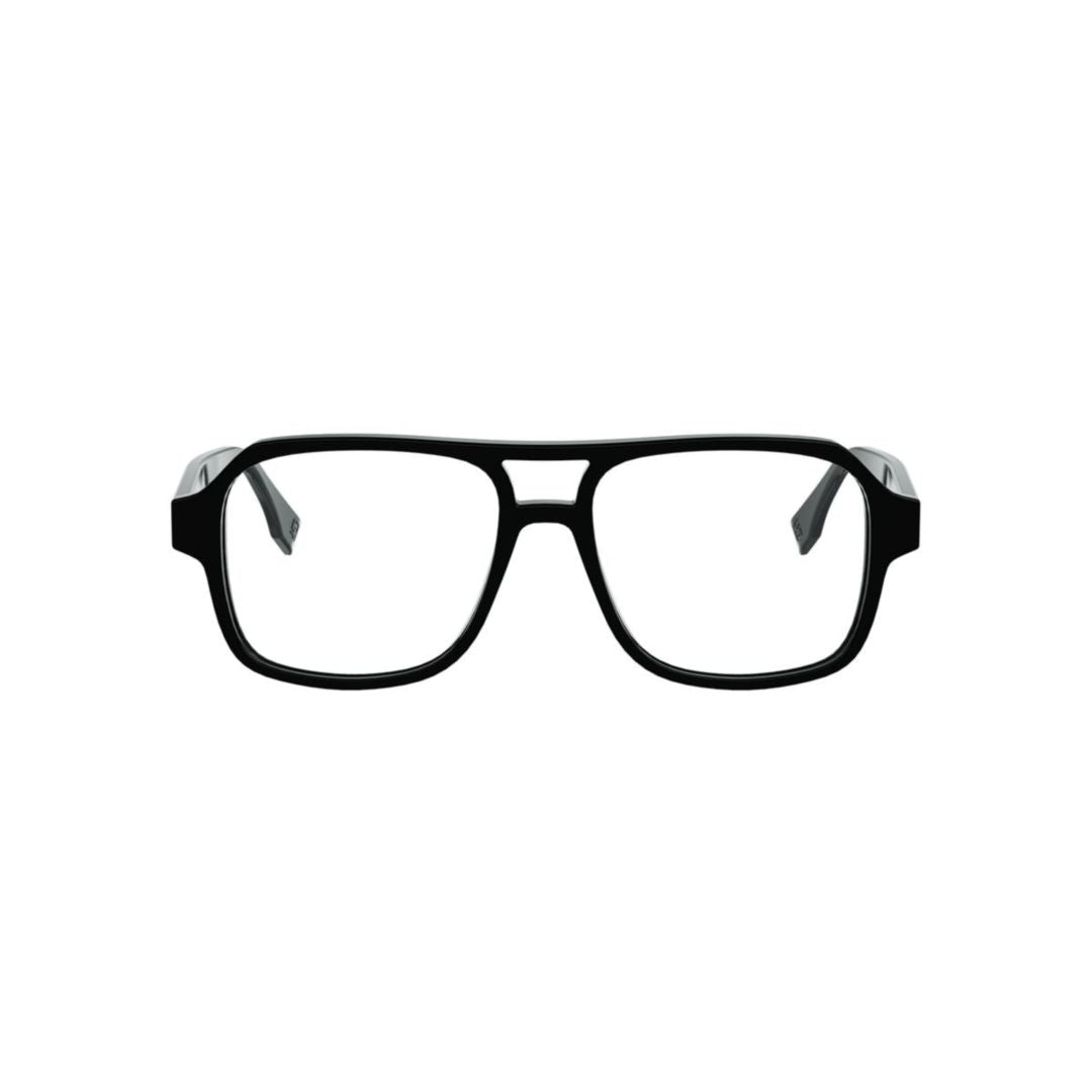 Rectangular Frame Eyeglasses With Double Bridge Design