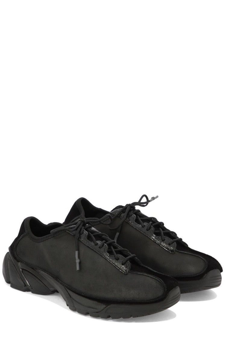 Black Sneakers With Suede Accents