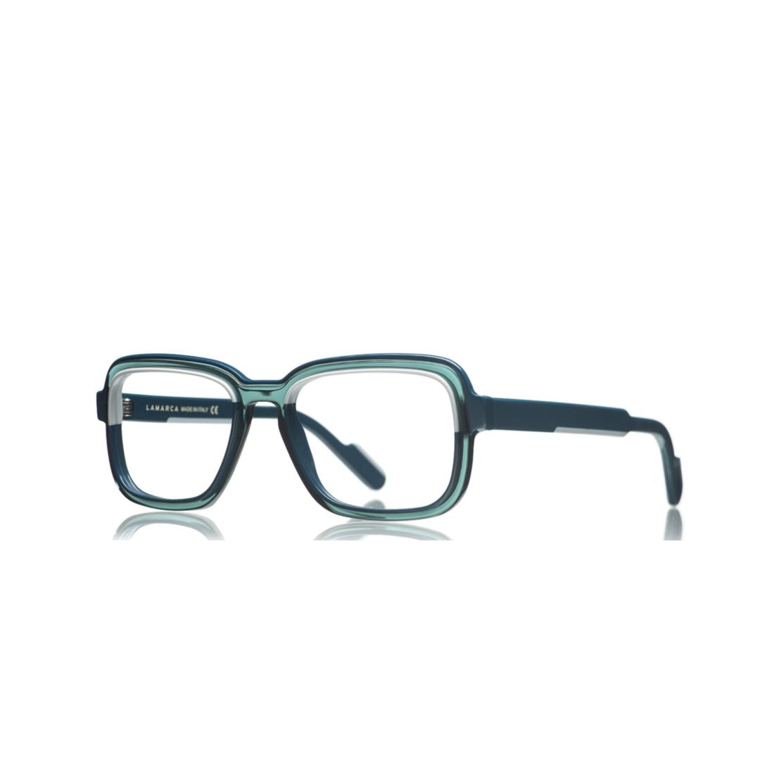 Policromie 177 Bold Square Frame Eyeglasses with Layered Acetate Construction