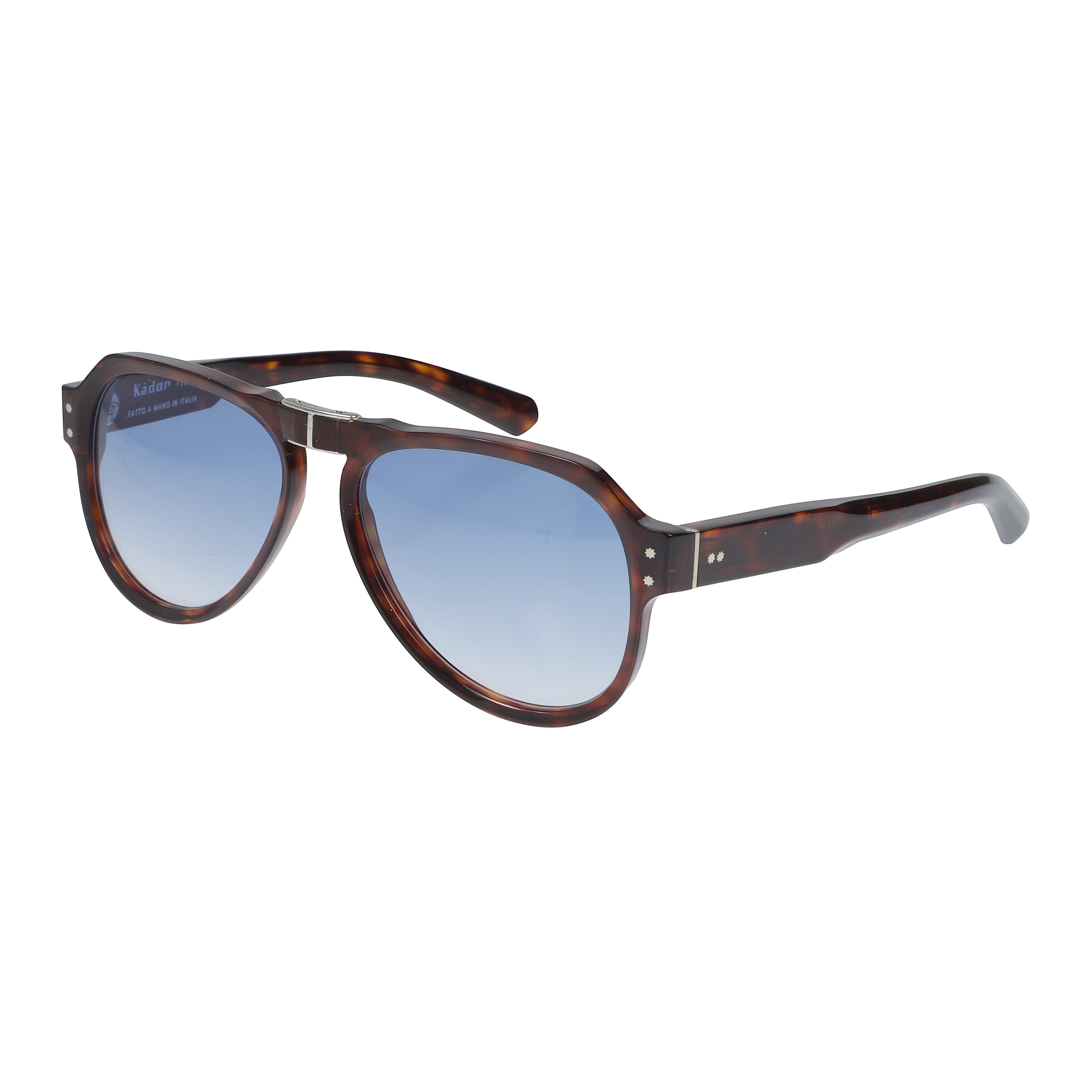 Pilot Flag/N Aviator-Inspired Tortoiseshell Sunglasses with Gradient Lenses