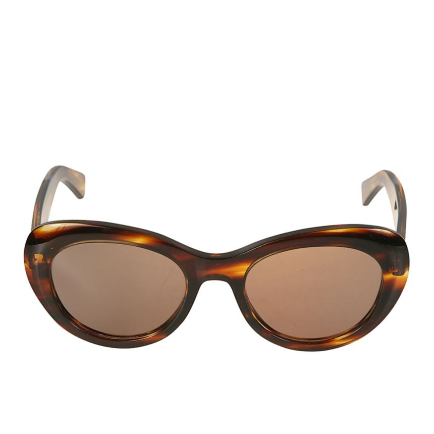 Capri Rounded Cat-Eye Tortoiseshell Sunglasses with Curved Arms