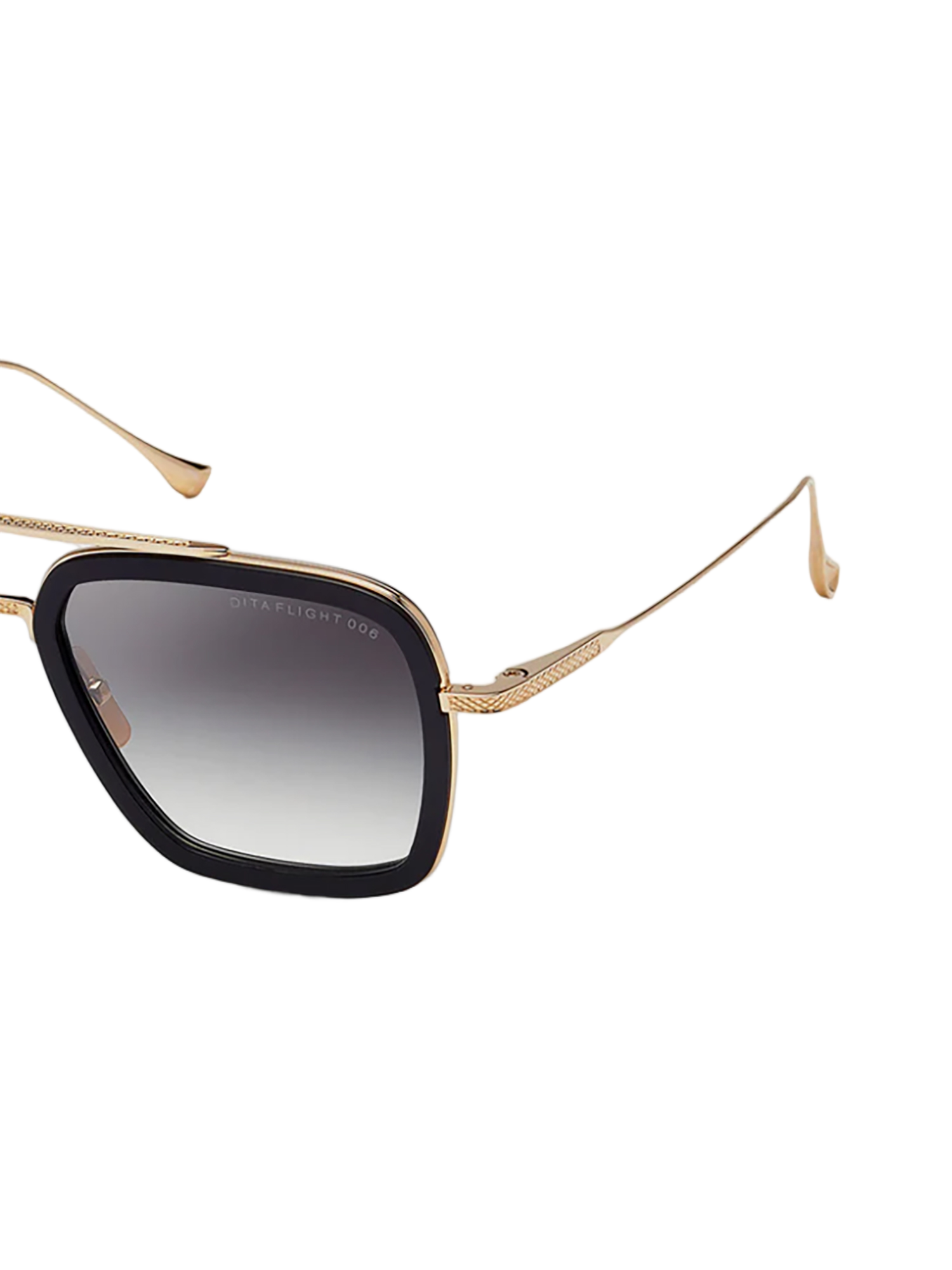 Rectangular Metal Sunglasses with Gold Accents