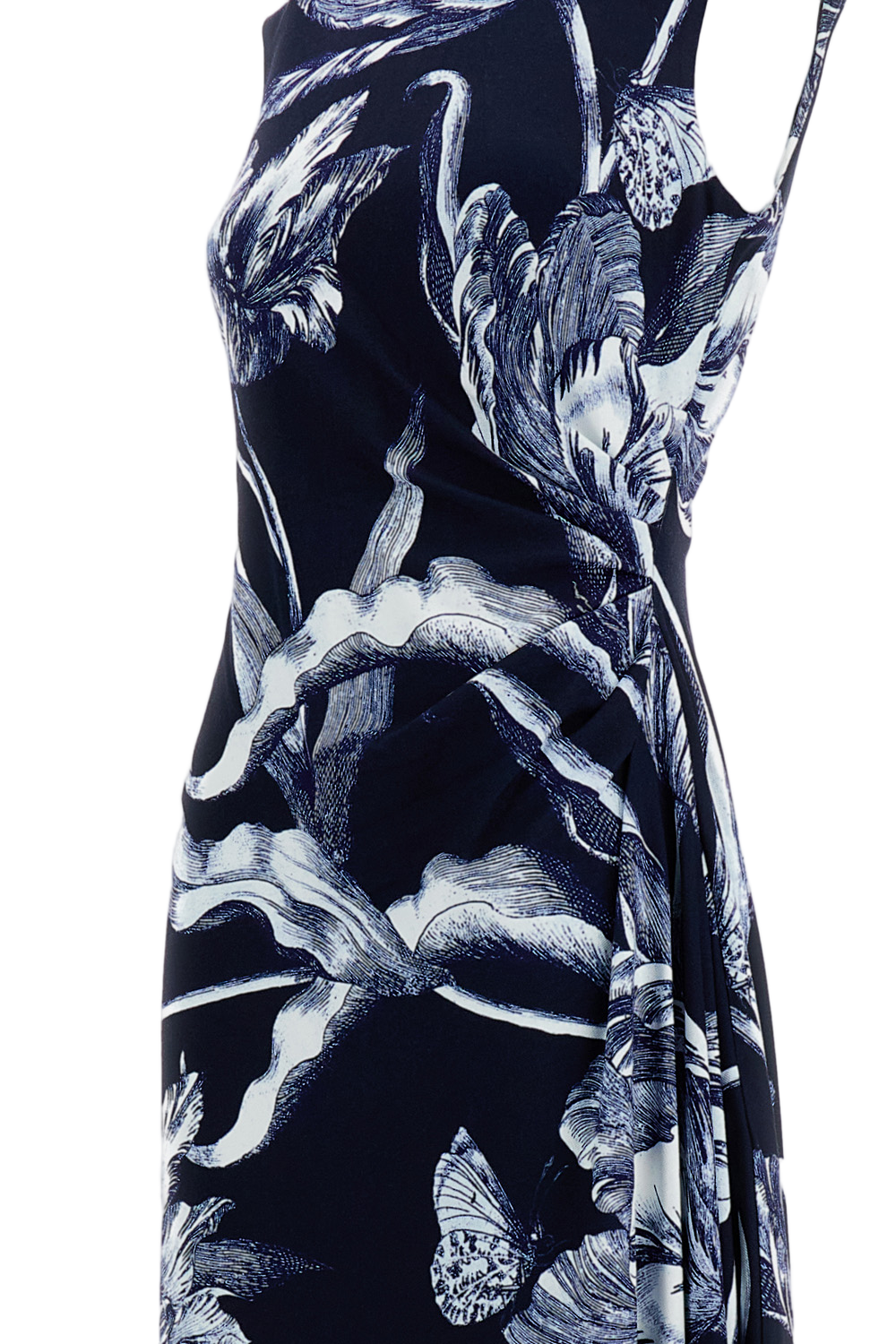 SLEEVELESS DRAPED MIDI DRESS