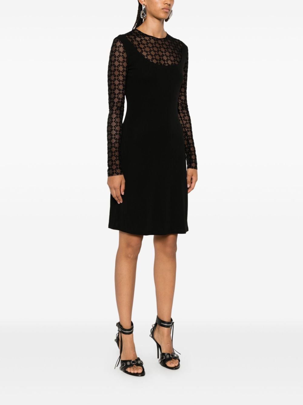 Mid-Length Black Crepe Dress