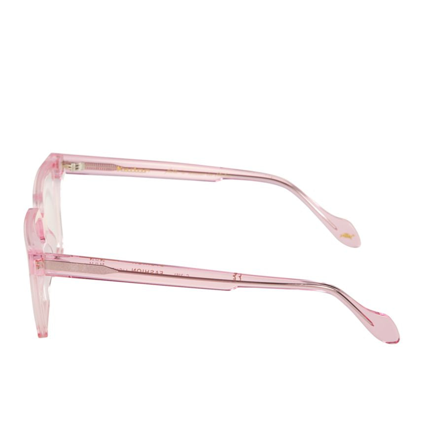 Fashion Light Oversized Pink Rectangular Sunglasses with Gold Accents