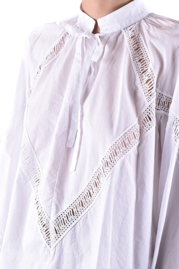 White Cotton Long-Sleeved Top