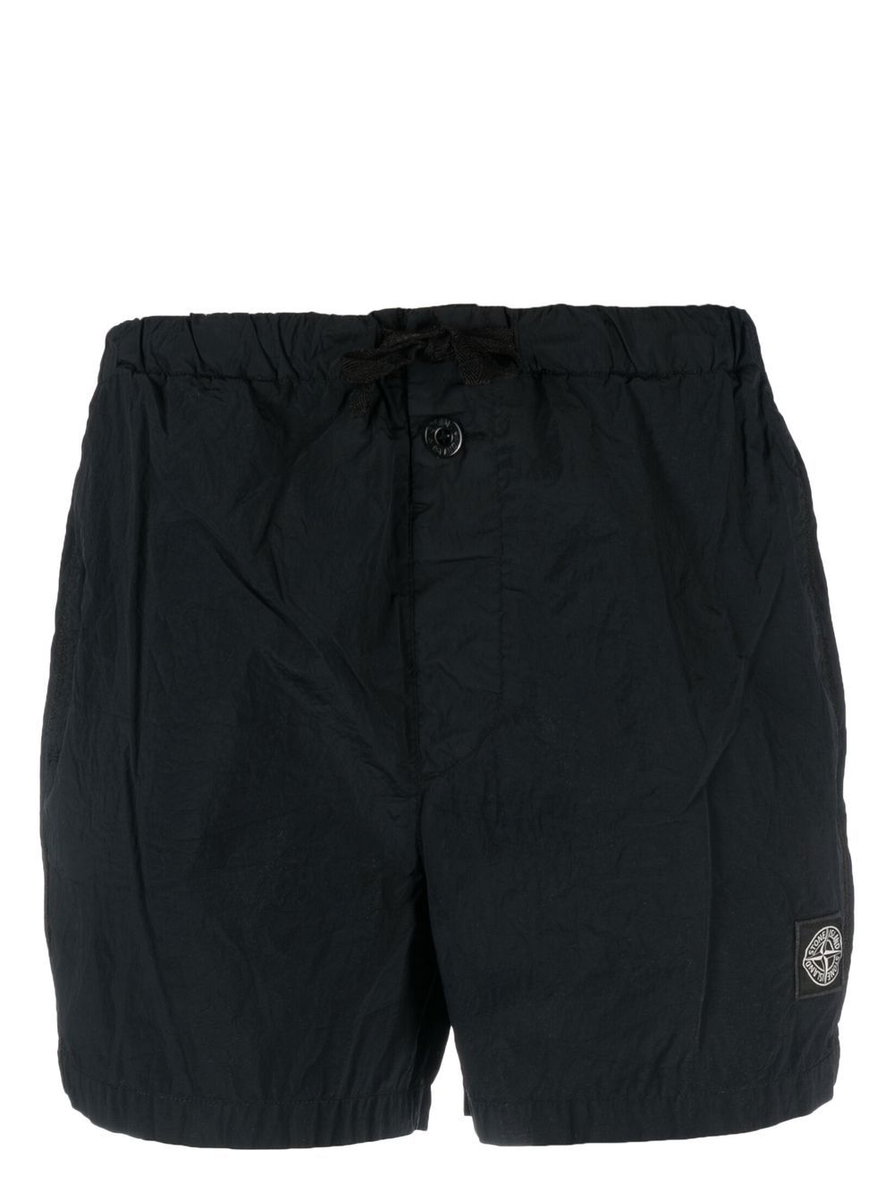Slim Fit Garment-Dyed Blue Shorts