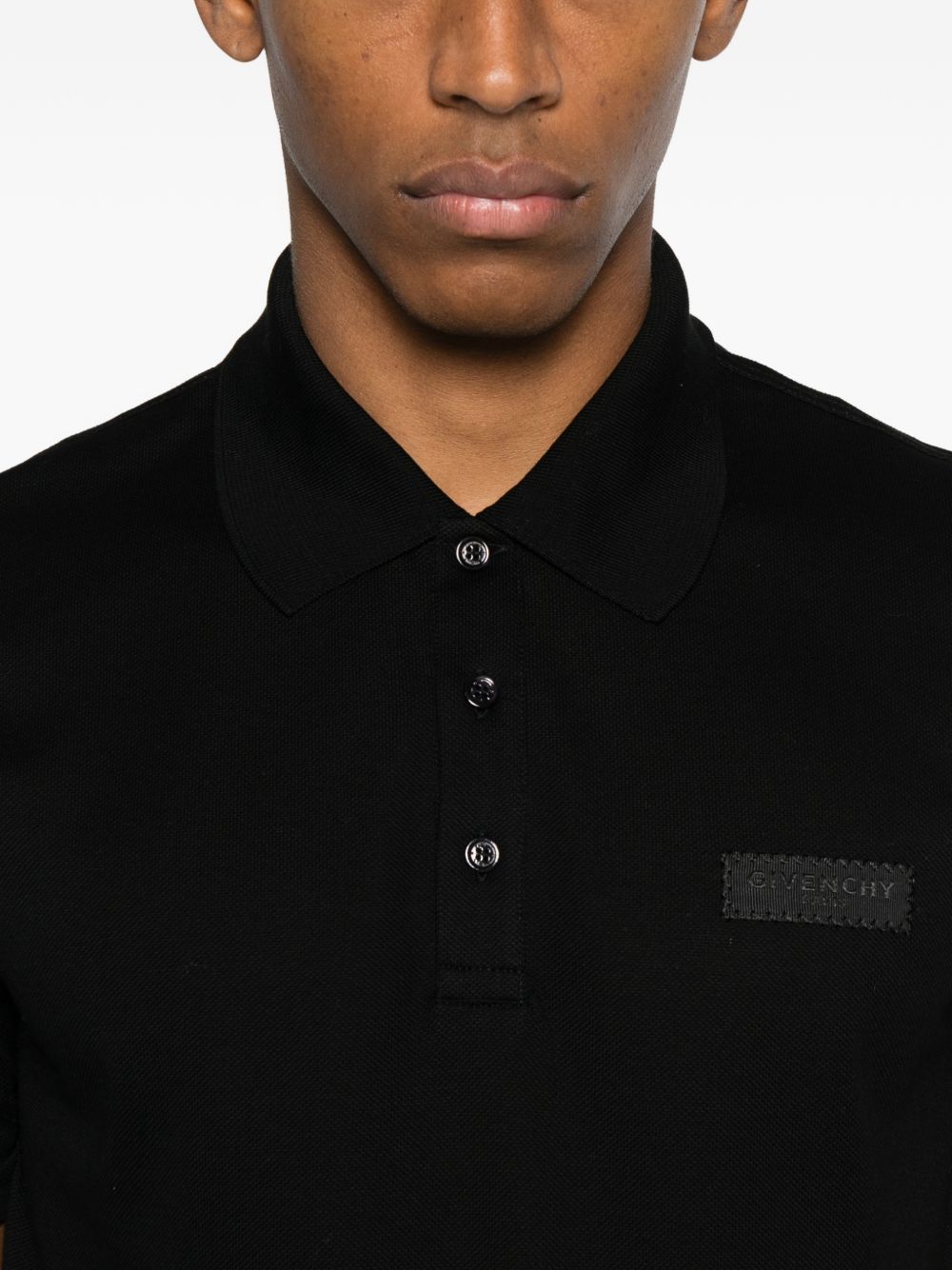 Black Silk-Nylon Polo Shirt
