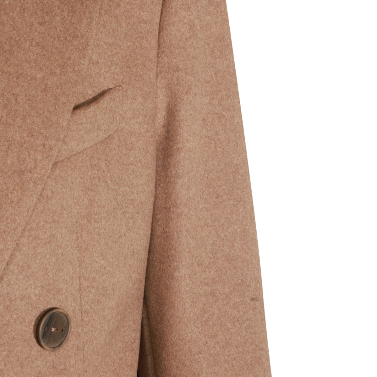Long Double-Breasted Coat with Classic Lapel