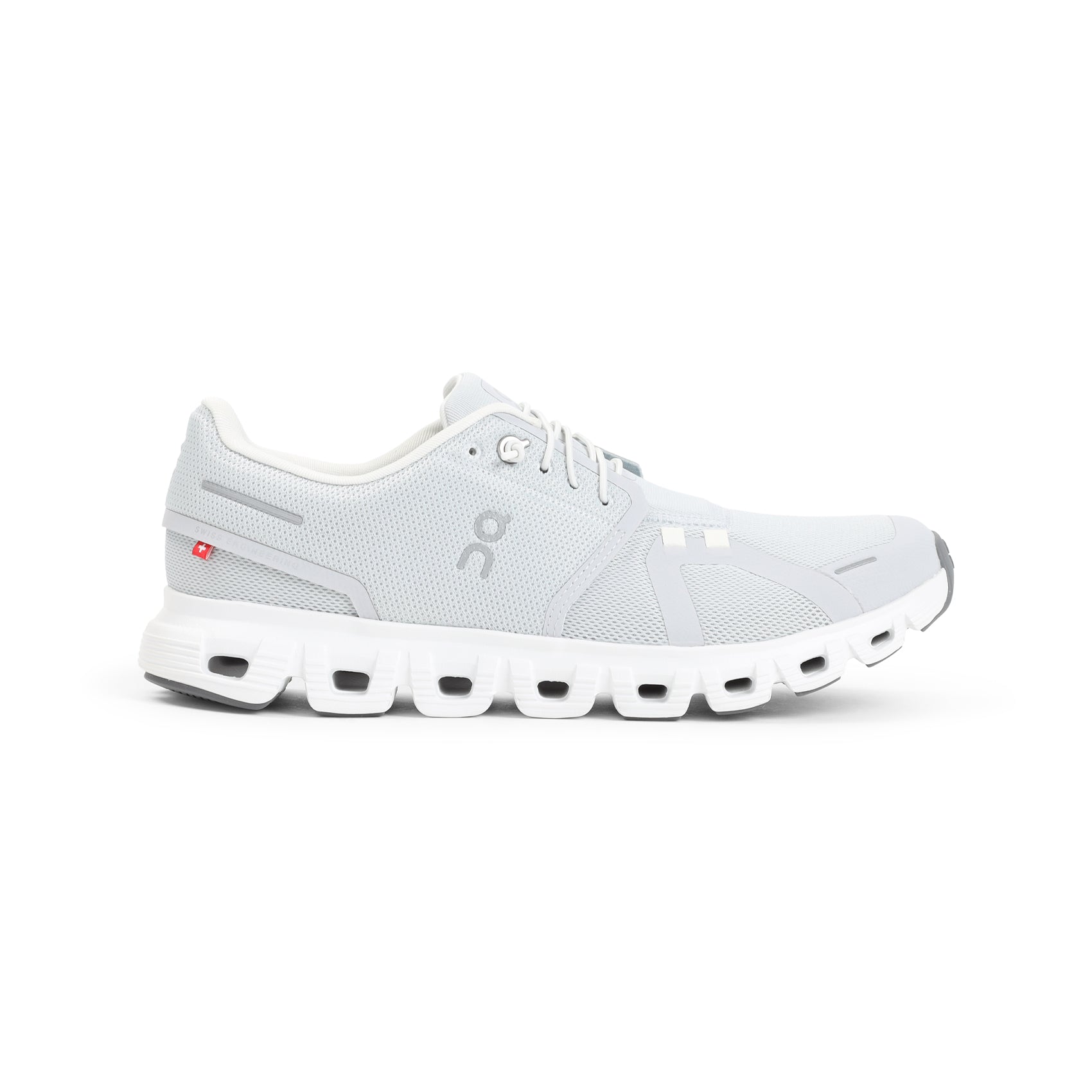 Light Grey Sneakers With Breathable Upper