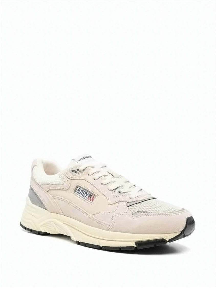 Layered Design Suede and Mesh Sneakers