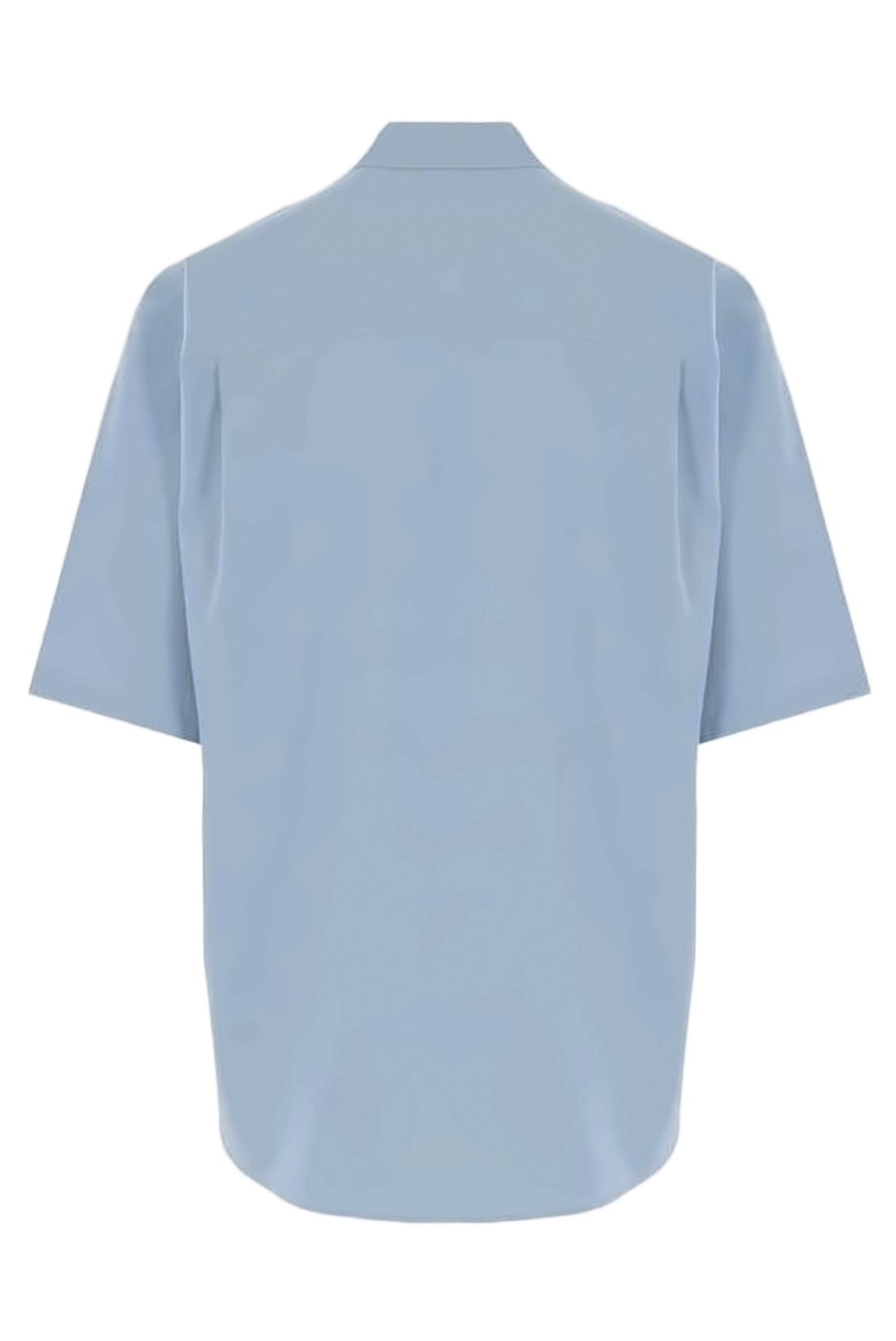 Short-Sleeved Blue Shirt with Classic Collar